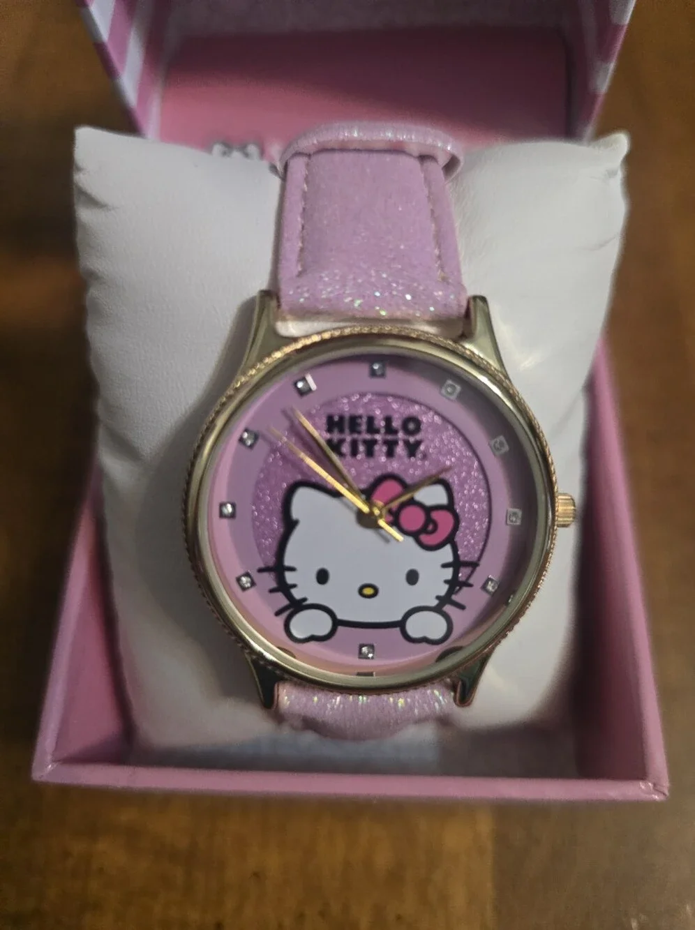 Hello Kitty Pink Glitter Dial Watch